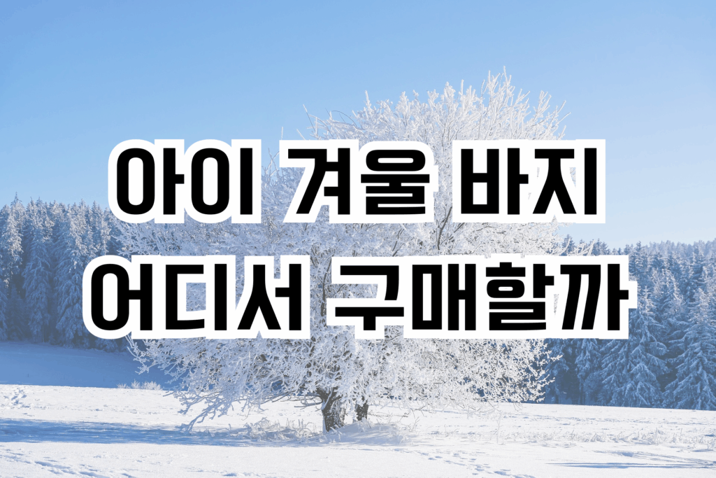 아이 겨울 바지
어디서 구매할까