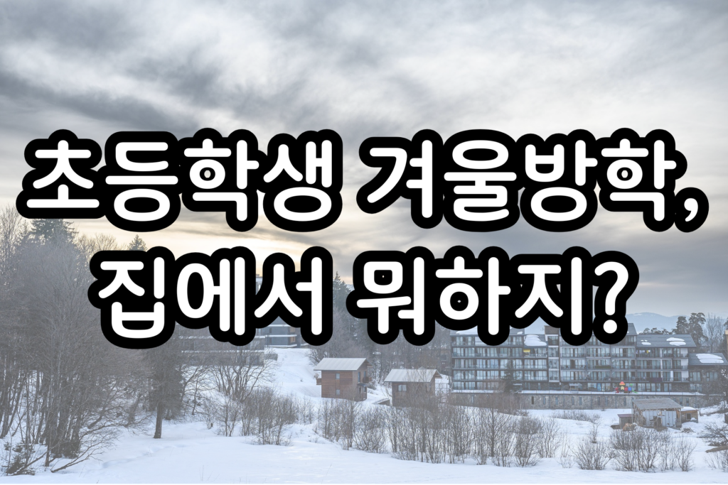 초등학생 겨울방학 놀이 저학년편