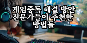 게임중독 해결 방안
