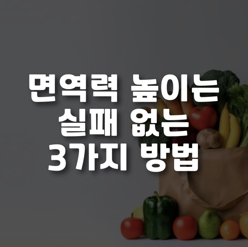 면역력 높이는 방법